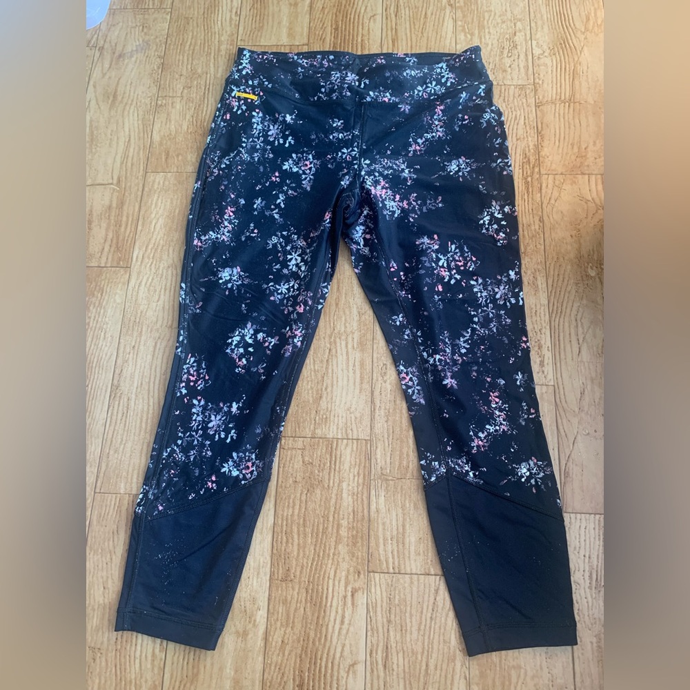 Lole Black Floral Leggings medium